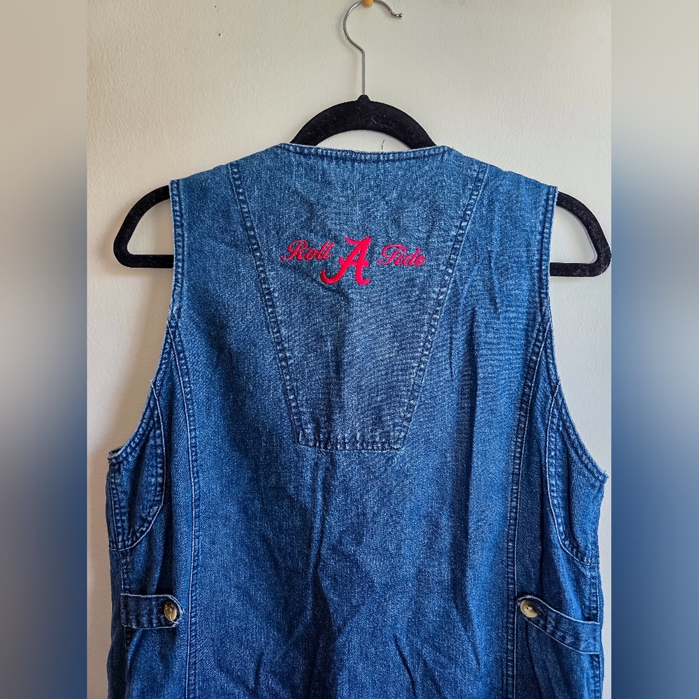 Vintage Alabama Roll Tide Denim Football Vest - Picture 6 of 6